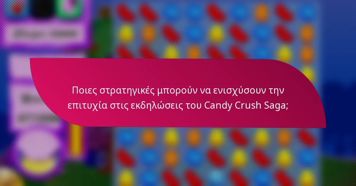 Ποιες στρατηγικές μπορούν να ενισχύσουν την επιτυχία στις εκδηλώσεις του Candy Crush Saga;