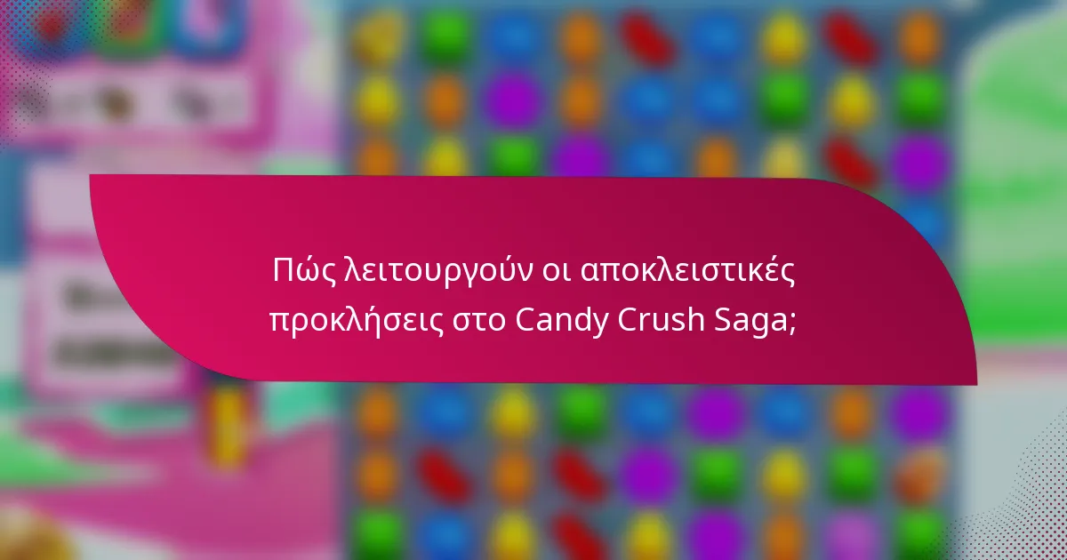 Πώς λειτουργούν οι αποκλειστικές προκλήσεις στο Candy Crush Saga;