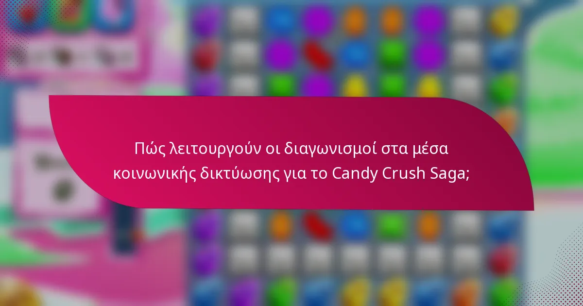 Πώς λειτουργούν οι διαγωνισμοί στα μέσα κοινωνικής δικτύωσης για το Candy Crush Saga;